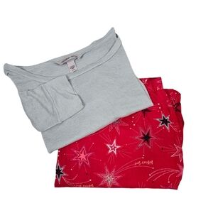 Victoria's Secret Long Sleeve Pajama Set Flannel Pants Size Large‎ Women's W14